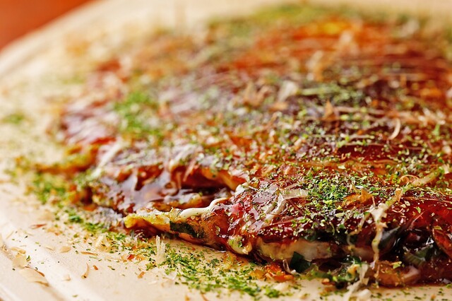 Kyoto-style thin okonomiyaki