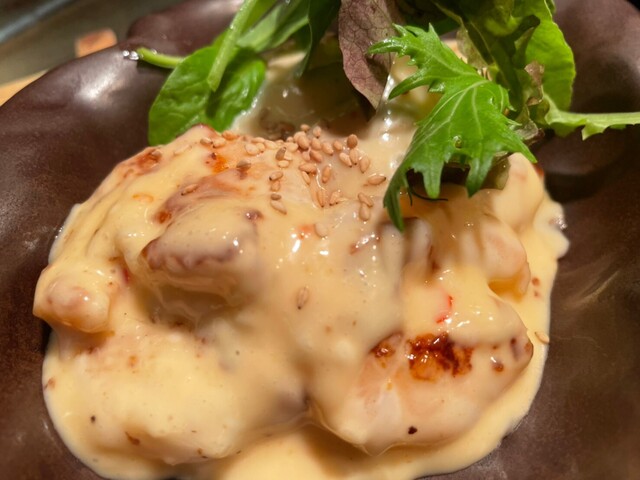 Shrimp with mayonnaise sauce